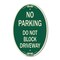 Signmission No Parking Do Not Block Driveway, 12 Inch X 18 Inch Architectural Oval, Heavy Gauge Aluminum A-OV-G-1218-23627 - alternate 1