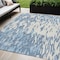 Homeroots 5' X 8' Denim Blue And Ivory Abstract Washable Indoor Outdoor Area Rug 612648 - alternate 1