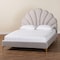 Baxton Studio Acosta Glam and Luxe Light Grey Velvet Seashell-Headboard Queen Size Platform Bed 251-13775-ZORO - alternate 8