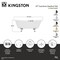 Kingston Brass 67" Cast Iron Oval Double Slipper Clawfoot Tub, No Faucet Drillings, White/Brushed Brass VCTND6728NH7 - alternate 2