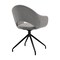 Armen Living Pria Swivel Upholstered Dining Chair in Gray Fabric with Black Metal Legs - Set of 2 LCPRSIGRYBLK - alternate 8