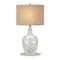 Homeroots 26" Clear Glass Gourd Table Lamp Coastal With Flax Drum Shade 524432 - alternate 4