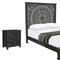 Homeroots Three Piece Black Solid Wood Bedroom Set 643647 - alternate 5