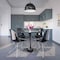 Leisuremod Bristol 5-Piece Modern Dining Set: Round MDF Table & 4 Eiffel Plastic Chairs with Chrome Legs, 5PK BTBL-35BL-CR19TBL4 - alternate 10