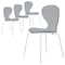 Leisuremod Modern Oyster Transparent Side Dining Side Chair with White Base in Black, 4PK OCW-17TBL4 - alternate 1