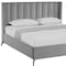 Homeroots Light Gray Velvet Upholstered King Bed Frame 544827 - alternate 7