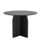 Homeroots 42" Black Solid Wood Pedestal Base Round Top Dining Table 712164 - alternate 1