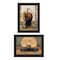 Homeroots Set Of Two Harvest Moon with A Black Cat and Truck 2 Black Framed Print Kitchen Wall Art, 2PK 407940 - alternate 1