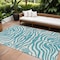 Homeroots 8' X 10' Teal Blue And Ivory Animal Print Washable Indoor Outdoor Area Rug 600663 - alternate 1
