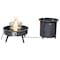 Leisuremod Walbrooke Patio Round Fire Pit and Tank Holder, Black WBL-29-24-GL - alternate 1