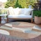 Homeroots 8' Brown Ivory And Mauve Round Geometric Washable Indoor Outdoor Area Rug 616732 - alternate 8