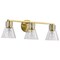 Nuvo Gianna, 3 Light Vanity, Vintage Brass Finish, Clear Glass 60/8343 - alternate 6
