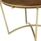 Homeroots 46" Brown And Gold Solid Wood And Metal Trestle Base Round Top Dining Table 602330 - alternate 5