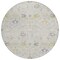 Homeroots 8' Silver Gray And Gold Round Oriental Washable Indoor Outdoor Area Rug 598072 - alternate 7