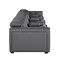Homeroots 170" Dark Gray Top Grain Leather Reclining Metal USB Sofa 720423 - alternate 8