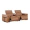 Homeroots 86in Chestnut and Black Italian Leather Power Reclining Loveseat With Storage 720528 - alternate 7