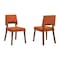 Armen Living Channell Wood Dining Chair in Walnut Finish with Orange Fabric - Set of 2 LCCHCHWAOR - alternate 1
