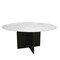 Homeroots 60" White and Black Marble and Solid Wood Pedestal Base Round Top Dining Table 544746 - alternate 4