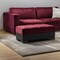 Homeroots 50" Burgundy Black Brown Microfiber Tufted Storage Ottoman 608877 - alternate 1