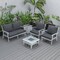 Leisuremod Walbrooke White Patio Conversation, Square Fire Pit with Slats Design & Tank Holder, Charcoal WWS-27-20-57-31-CH - alternate 7