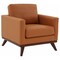 Leisuremod Chester Modern Leather Accent Armchair with Birch Wood Base, Cognac Tan CS33TN-L - alternate 1