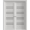 Sartodoors Sliding Closet Bypass Doors 84 x 84 inches, BASIC 4901 White with Black Glass, Rails Hardware Set BASIC4901DBD-WS-8484 - alternate 1