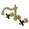 Kingston Brass Double-Handle Wall Mount Bathroom Faucet, Brushed Brass KS1257PKX - alternate 1