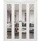 Sartodoors Sliding Closet Double Bi-fold Doors, Lucia 2166 White Silk with Clear Glass, Sturdy Tracks Molding LUCIA2166DBF-BEM-96 x 80 (4* 24x80) - alternate 1