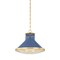 Hudson Valley Lighting Highclere 17.75 in. Pendant in Aged Brass/Soft French Blue by Mark D. Sikes MDS2405-AGB/FBL - alternate 1