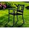 Homeroots 24" Black Steel Geo Back Outdoor Arm Chair 606527 - alternate 1