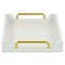 Homeroots 16in White Faux Shagreen Serving Tray With Handles 713551 - alternate 6