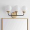Jonathan Y Caleb 22" 3-Light Contemporary Transitional Iron/Glass LED Vanity Light, Brass Gold/Black/White JYL9058B - alternate 10