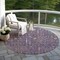 Homeroots 8' Eggplant Terra Cotta And Green Round Floral Washable Indoor Outdoor Area Rug 605267 - alternate 5