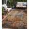 Homeroots 5' X 8' Copper Terra Cotta And Black Abstract Washable Indoor Outdoor Area Rug 606099 - alternate 1