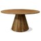 Homeroots 60" Natural Rounded Solid Wood Pedestal Base Dining Table 563907 - alternate 5