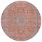 Homeroots 8' Orange And Red Round Medallion Washable Indoor Outdoor Area Rug 616282 - alternate 6