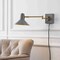 Jonathan Y Hygge 16" Swing Arm 1-Light Modern Midcentury Iron USB Charging Port LED Sconce, Grey/Brass Gold JYL1302C - alternate 11