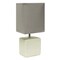 Homeroots 12" White Ceramic Square Table Lamp With Gray Shade 643291 - alternate 3