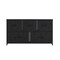 Flash Furniture Harris 5 Drawer Vertical Storage Dresser with Black Cast Iron Frame and Wood Top and Black Easy Pul WX-5L206-W-BK-BK-GG - alternate 7