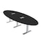 Skutchi Designs 12ft Conference Table With Power Unit | 10 Person Modular Oval Meeting Table | Harmony Series HAR-OVL-48X144-T-U999ST19-ESIL - alternate 1