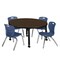 Regency Round Kee Mobile Adjustable Classroom Table W/ 4 Andy Chairs, 42 in W, 42 in L, Neo Walnut TB42RNDNWAPCBK45NV - alternate 1
