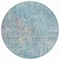 Homeroots 8' Blue Round Abstract Washable Indoor Outdoor Area Rug 607862 - alternate 9