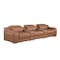 Homeroots 129" Chestnut Italian Leather Reclining USB Sofa 632889 - alternate 6