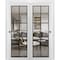 Sartodoors Sliding Closet Bypass Doors with Clear Glass, Lucia 2366 White Silk and Aluminum Strips, Sturdy Ra LUCIA2366DBD-WS-56 x 84 (2* 28x84) - alternate 1