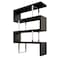 Homeroots 67" Espresso And Silver Metal and Wood Three Tier Etagere Bookcase 555011 - alternate 6