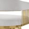 Homeroots 30" Silver and Gold Fabric and Stainless Steel Low Back Bar Height Swivel Bar Chair 569151 - alternate 8