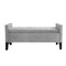 Homeroots 50" Light Gray and Black Upholstered Velvet Bench with Flip top 530655 - alternate 7