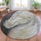 Homeroots 8' Ivory And Charcoal Round Animal Print Washable Indoor Outdoor Area Rug 630971 - alternate 6