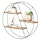 Vintiquewise Elegant 3-Tier Decorative Floating Circular Silhouette Wall Shelf - Circular Metal and Wood QI004691.3BK - alternate 1