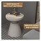 Leisuremod Isle 17 in Round Fiberstone Bowl Side Table, Pedestal Base, Fully Assembled IST17CR - alternate 6